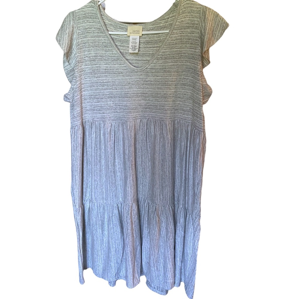 Caution to the wind tiered ruffle dress size Large